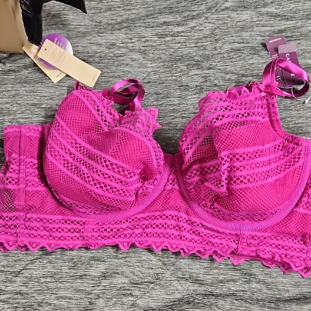 Cacique Fuchsia Lace Underwire Bra